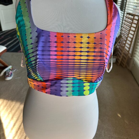 YITTY Multicolor Activewear Midi Bralette Pride Prismatic Plus Size 3X NWT - Picture 1 of 7